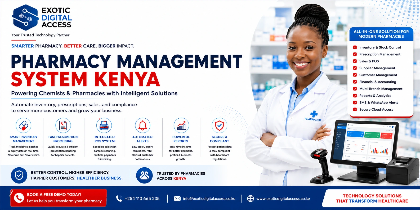 Chemist POS System Kenya — E.D.A by Exotic Digital Access pharmacy management solution