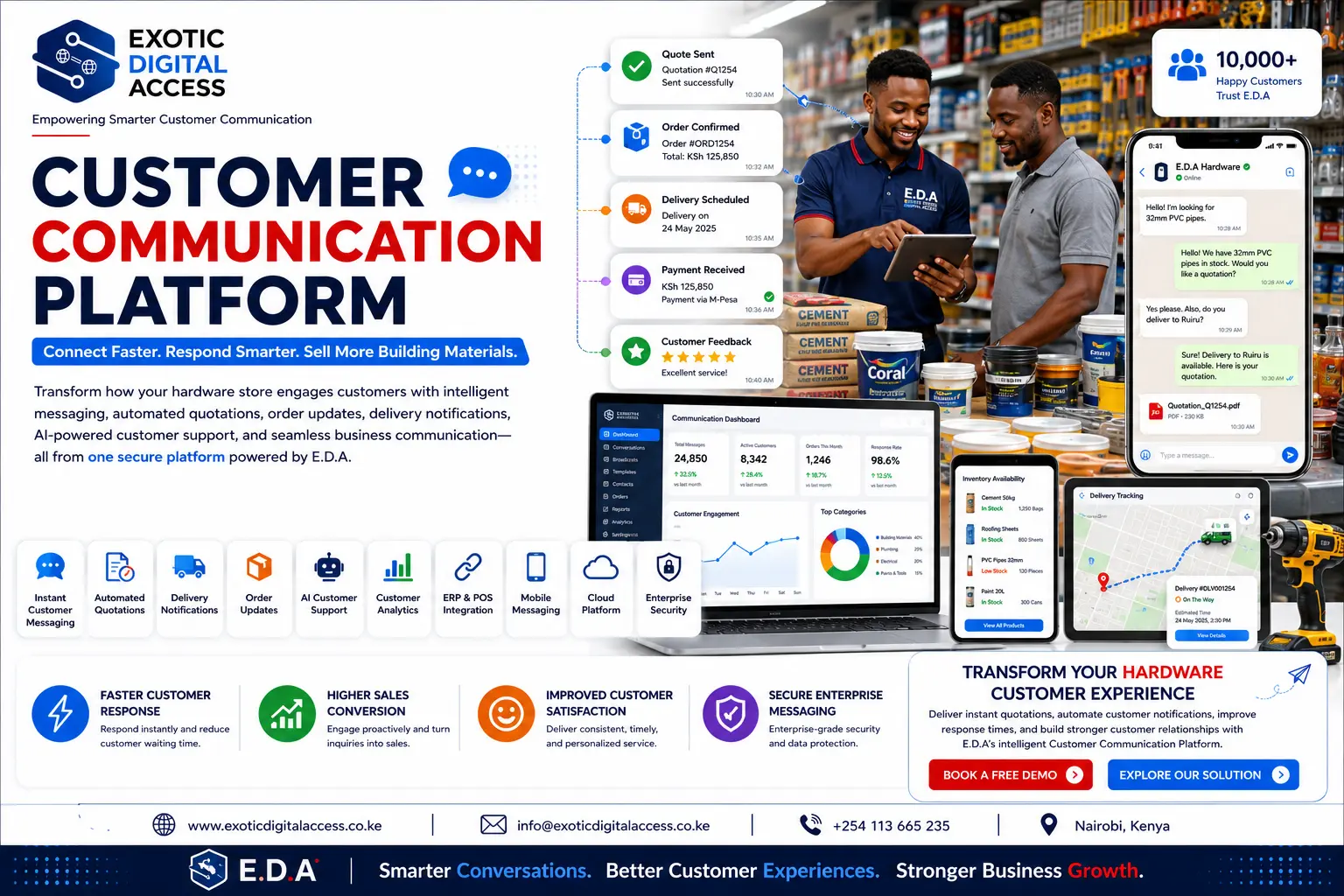 Customer Communication Platform — Hardware Store WhatsApp Automation by E.D.A Exotic Digital Access